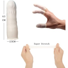 DJCIW 100PCS Disposable Latex Finger Cots,Medium Size, Fingertip Protector Gloves for Electronics Repair, Crafts, Medical Use and Industrial Applications,Thumb Covers for Finger Protection White