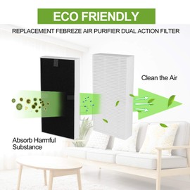 VCLENA 2 Pack Hepa Air Purifier Replacement Filter for Febreze FRF102B, for Honeywell U Filter Hepa Clean Replacement Filter with Odor Reducing Pre Filter …