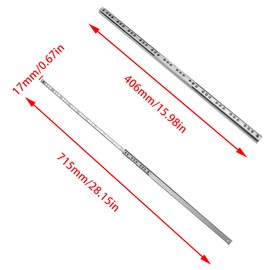 Mormchlots 2Pcs 406mm/16 Silver Stainless Steel Drawer Slides, Small Drawer Rails, Ball Bearing Two Way Slide Track Rail, with Mounting Screws(1 Pair)