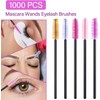 Tbestmax 1000 Varitas de Mascara Desechables Cepillos de Pestañas Spoolies