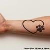 'Paw & Love Heart' Temporary Tattoo - Water Resistant, Skin-Safe,