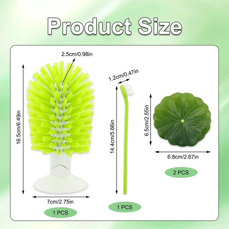 2 Pcs Turtle Brush with Suction Cups, 2 Large Decorative