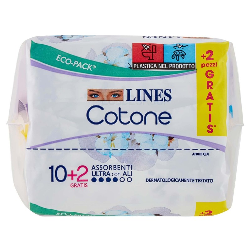 Lines Absorbent Cotton Tag with Wings x10+2