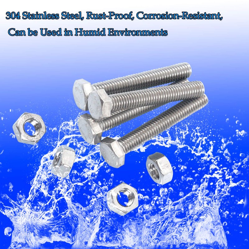 newlng M4 304 Hexagon Bolts Stainless Steel Bolts and Nuts