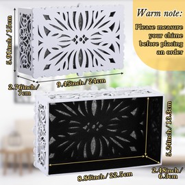 Saillong Doorbell Chime Cover Box Only, Doorbell Cover for Wall Inside With Floral Design, Indoor Doorbells Covers with Self Adhesive Tape, Fits Most of Doorbells Chime, Easy to Install(White)