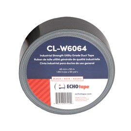 ECHOtape CL-W6064 | Industrial Strength Duct Tape | Heavy Duty Duct Tape | Multi-Purpose Construction Tape | Strong Duct Tape | Contractor Grade Duct Tape | Black Duct Tape | 1.89 in x 60 yds