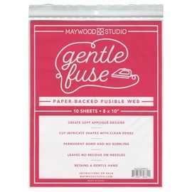 Maywood Gentle Fuse Paper-Backed Fusible Web – 10 Sheets (8” x 10”) – Soft No-Fray Appliqué Backing for Quilting, Sewing & Fabric Crafts – Needle-Safe, No Residue, Easy to Use