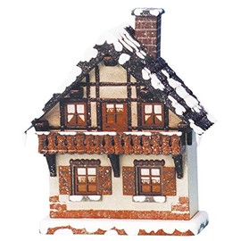 Small Figures & Ornaments Winter children House with Balcony illuminated - 15cm / 5,5inch - Hubrig Volkskunst