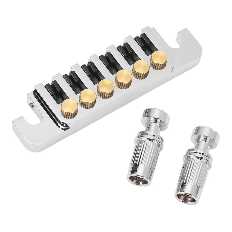 Guitar Bridge Tailpiece Reversible Wrap Around Saddle Bridge Stop Tailpiece