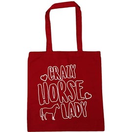 Hippowarehouse Crazy horse lady Tote Shopping Gym Beach Bag 42cm x38cm, 10 litres