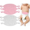 ToBeInStyle Babies' 6-Pack Comfortable Newborn Baby Belly Binder - Pink/White
