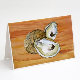 Caroline's Treasures Oyster Hot and Spicy Greeting Cards and Envelopes Pack of 8