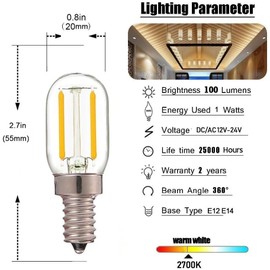 Yi Lighting T22 T7 1W LED Night Light Bulbs E12 Base 150lm 15W Equivalent Himalayan Salt lamp Bulb 2700K (2)