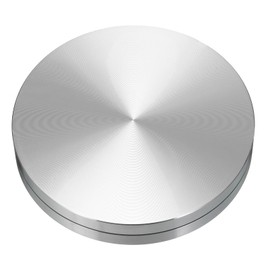 MECCANIXITY 3.9inch Rotating Swivel Stand with Steel Ball Bearings Annular Lazy Susan Base Turntable for Kitchen Corner Cabinets, Annular 0.71inch Silver