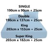 KHIM 100% Cotton 25CM/10inch Deep Fitted Sheet Single, Double, King