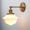 Pathson Vintage Wall Sconce Lamp with Milk White Glass Shade,