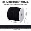 BENECREAT 27 Yards Black Flat Replacement Cotton Cords, Soft Drawstring