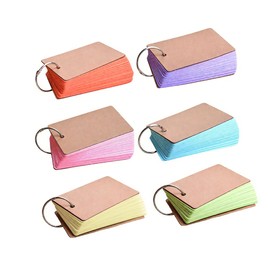 votuyet 6 Pack index cards with ring flash cards for studying,300 Count,1.57 x 2.76 Inchs Flash Card，Easy Flip DIY Greeting Card Note Cards