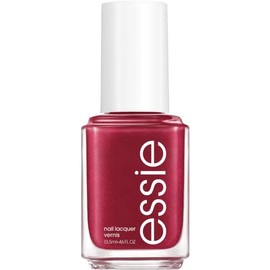 essie Esmalte de uñas, no rojo para colección de cama, color rosa roja apagada con un acabado perlado, Gossip N Spill                                 