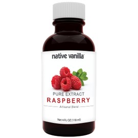 Native Vanilla - Pure Raspberry Extract - 4 Fl Oz - Pure Flavors and Extracts - Perfect for Cooking, Baking, and Dessert Crafting