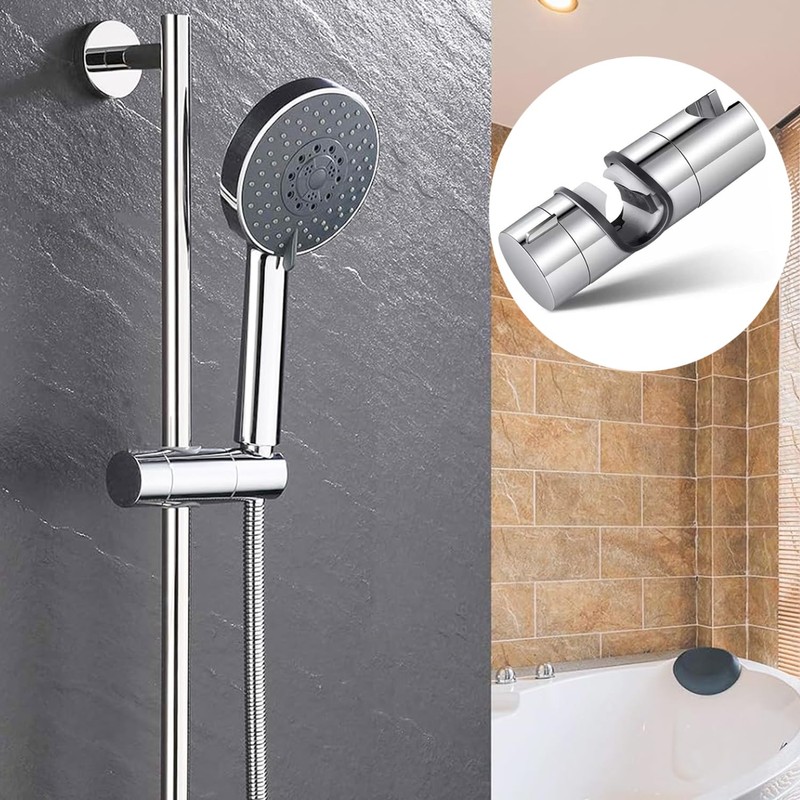 Adjustable Shower Head Holder Replacement,Shower Head Bracket, Shower Rail Slider
