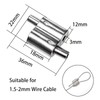 TOPZEA 10 PCS M3 Wire Rope Cable Clamp for 1/16