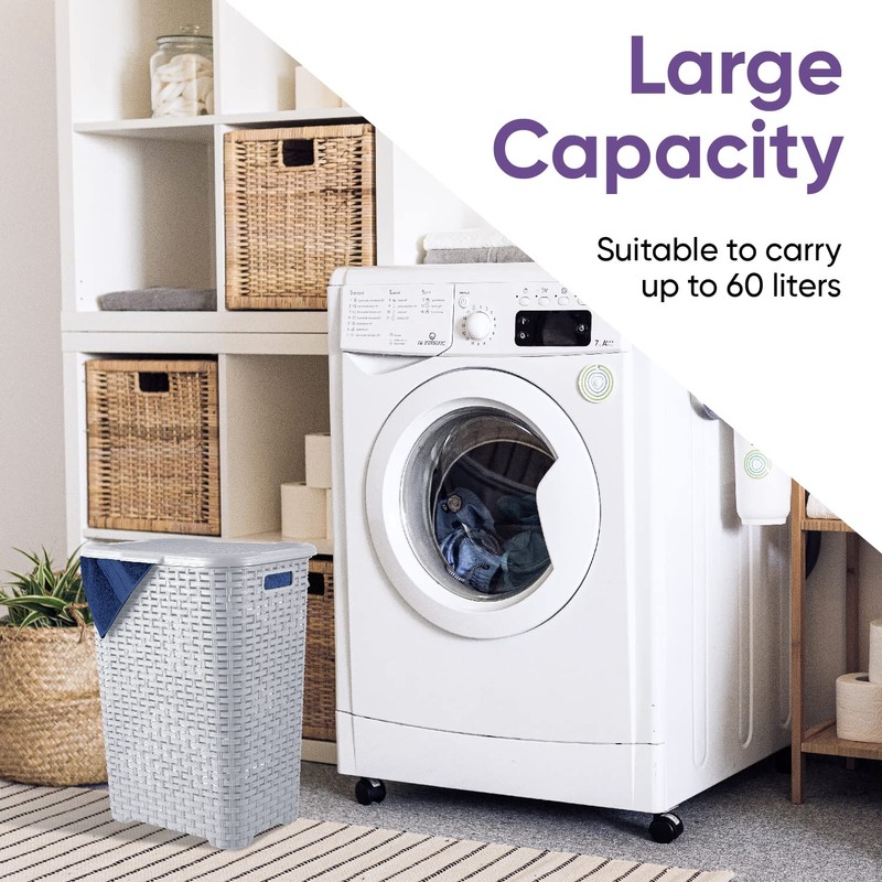 Plastic Laundry Hamper with Lid 3 Pack Laundry Hamper Basket,