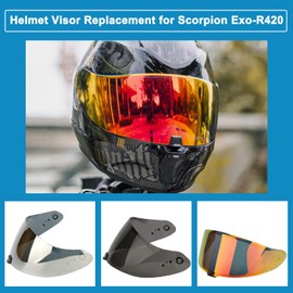 DgNeLai Helmet Visor Replacement for R420 Motorcycle Helmet Face Shield Anti Scratch Tinted UV Protection Helmet Accessories (Deep Red)