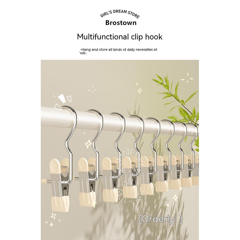 10/30/50Pcs Space-Saving Clothespin, Upgrade Double Head Clamp Dipped Hanger for