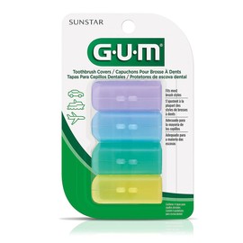 GUM - Protectores para Cepillo Dental con Protección Antibacterial - Mantiene las Cerdas Limpias y Protegidas - Paquete con 4 Fundas