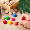 200pcs Half Wood Balls Unfinished Natural Half Ball Split Wood