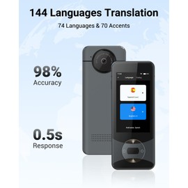 Language Translator Device No WiFi Needed, Two-Way Real Time Voice Translation Device, 144 Languages Online Offline Voice Text Photo Translation for Travel, Business, Learning