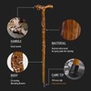 ispuoocti Wooden Walking Cane, Hand-Carved Wood Walking Cane for Men