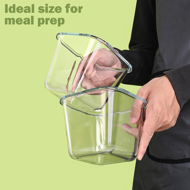 Glass Soup Containers with lids 4 Cup, 32 oz Glass