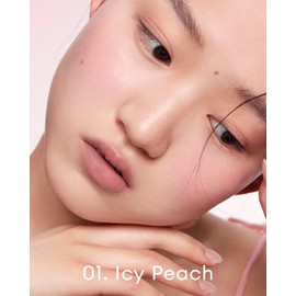 INTO YOU Liquid Blush for Cheeks, Water Sense Evolves into Soft Fog Powder Blush Matte and Natural finish, Light and Comfortable Cream Blush to Hold Makeup, Icy Peach(A01)