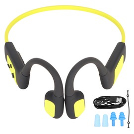 Open Ear Headset 32GB Bone Conduction Swimming Diving Sport Headphones IPX8 Waterproof Wireless Bluetooth Earphone Yellow