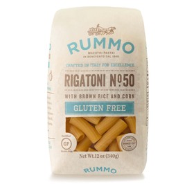 Rummo Gluten Free Rigatoni N.50 - Gluten Free Pasta, Made with Corn & Rice, Rigatoni Pasta Noodles, Pasta from Italy - 12 Ounce (Pack of 16)
