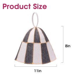 Sauna Hat,Natural Wool Sauna Hat for Men and Women,Traditional Sauna Cap,Chessboard