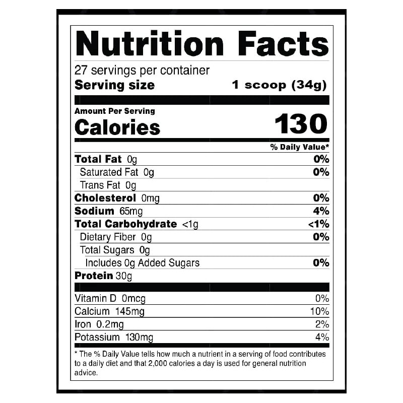 Whey Isolate Protein Powder Unflavored - 30g Protein Powder -