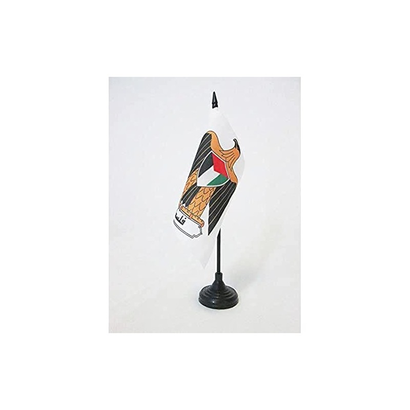 AZ FLAG PALESTINA COAT OF ARMS TABLE FLAG 5'' x