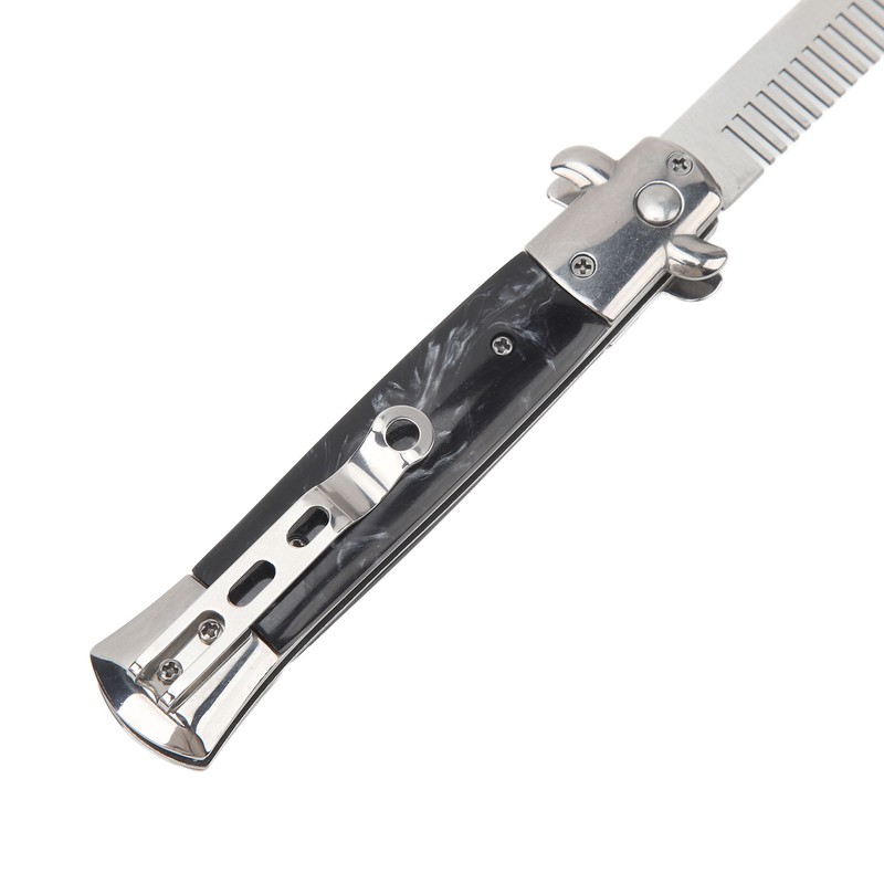 Switchblade Comb Men Automatic Push Button Foldable Pocket Oil Hair