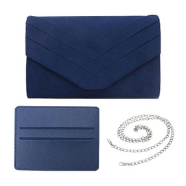 XMNIVATE Women's Blue One Size Classic Clutch Bag, 1 Piece Of Ladies Clutch And Small Card Bag, Wedding And Party Handbag