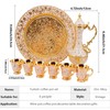 Turkish Coffee Cup and Tea Pot Set Including Teapot,Tea Tray,6
