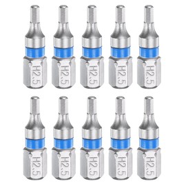 HARFINGTON 10pcs Hex Screwdriver Bit H2.5 1/4" Hex Shank 25mm/1" Length Magnetic Hexagonal Head Bits S2 Steel Electric Screw Driver Bit