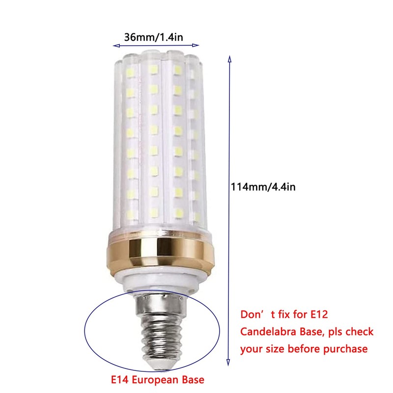 Lxcom Lighting E14 20W LED Candelabra Light Bulb (4 Pack)-