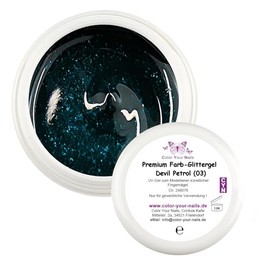 Premium Colour Glitter Gel Devil Red (06) UV Gel for False Nail Modelling Intense Colour Sparkling Effects (Purple (Devil Lilac 03) 5g