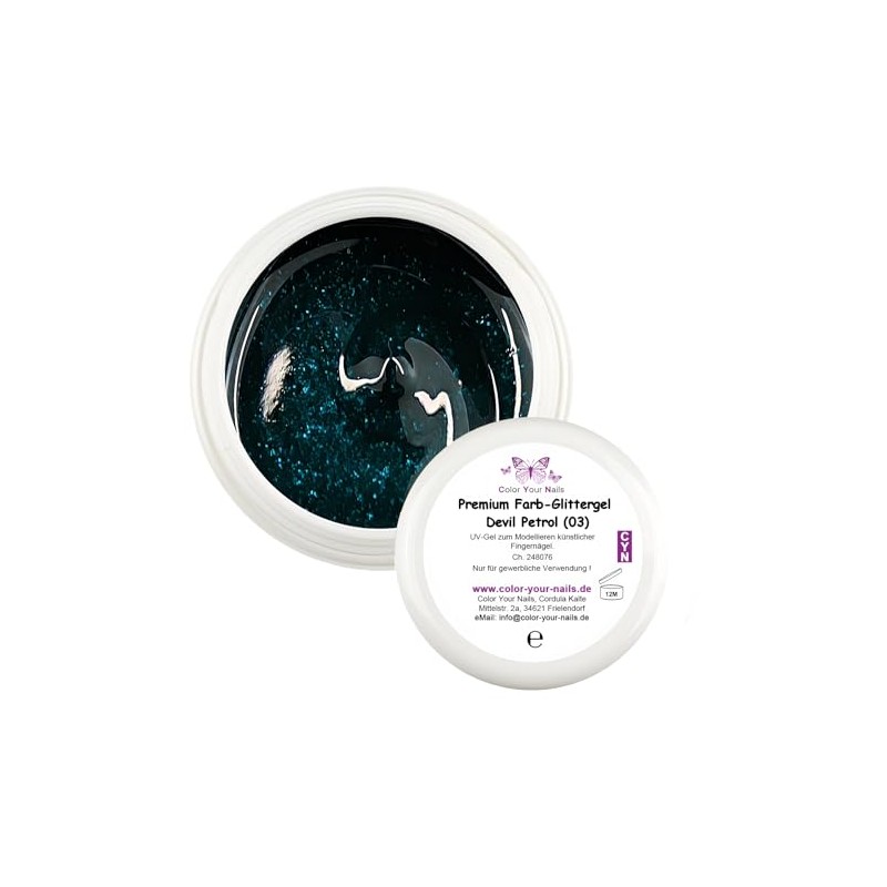 Premium Colour Glitter Gel Devil Red (06) UV Gel for