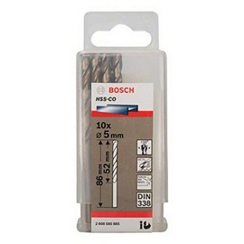 Bosch Professional 10pc. HSS-Co Metal Drill Bit (stainless steel, 5 x 52 x 86 mm, accessory drill driver)