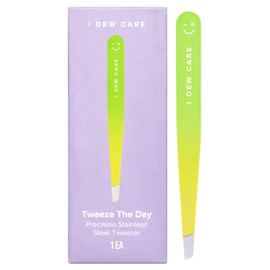 I DEW CARE Tweeze The Day | Precision Slant Tip Multi-functional Stainless Steel 3.8" Tweezers | Professional Beauty Tools | Korean Skincare