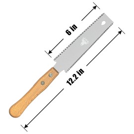 6 Inch Small Japanese Pull Saw Double Edge with Beech Handle SK5 Flexible Flush Trim Saw Cut for Woodworking
